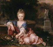 Alexis Simon Belle Portrait of Mariana Victoria of Spain fiancee of Louis XV oil painting on canvas